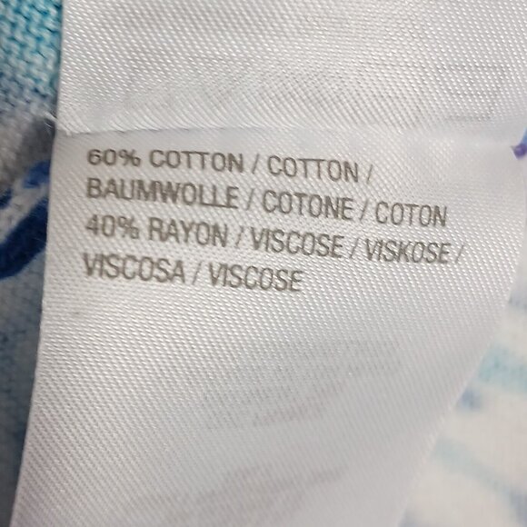 Bob Mackie, 1X Cardigan, Blue Floral Print, 3/4 Sleeve, V Neck, Button Down - Picture 15 of 16